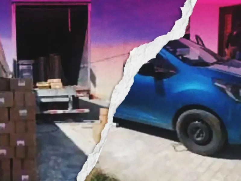 En cateo a inmueble aseguran tractocamión con mercancía robada y autopartes, en Huejotzingo.