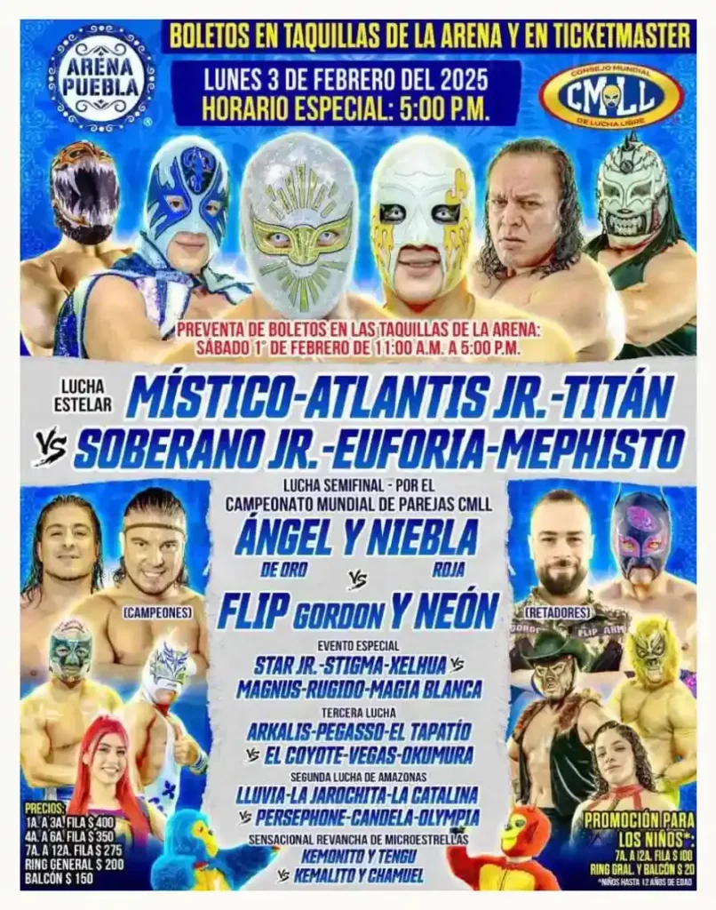 Arena Puebla tendrá tarde de luchas con Místico, Soberano Jr, Kemonito; fecha, hora y costos 