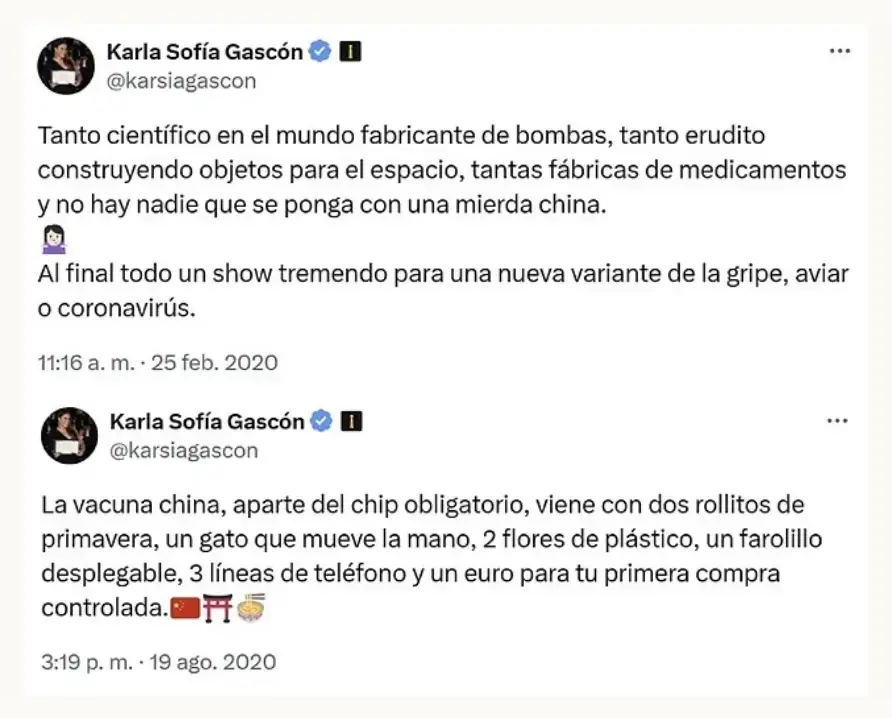 Karla Sofía Gascón desactiva su cuenta de ‘X’ tras indignación de internautas por sus publicaciones