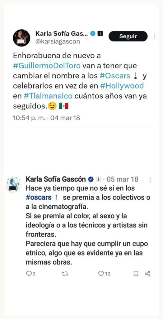 Karla Sofía Gascón desactiva su cuenta de ‘X’ tras indignación de internautas por sus publicaciones