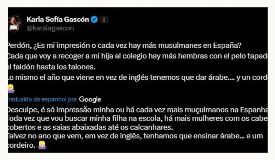 Karla Sofía Gascón desactiva su cuenta de ‘X’ tras indignación de internautas por sus publicaciones