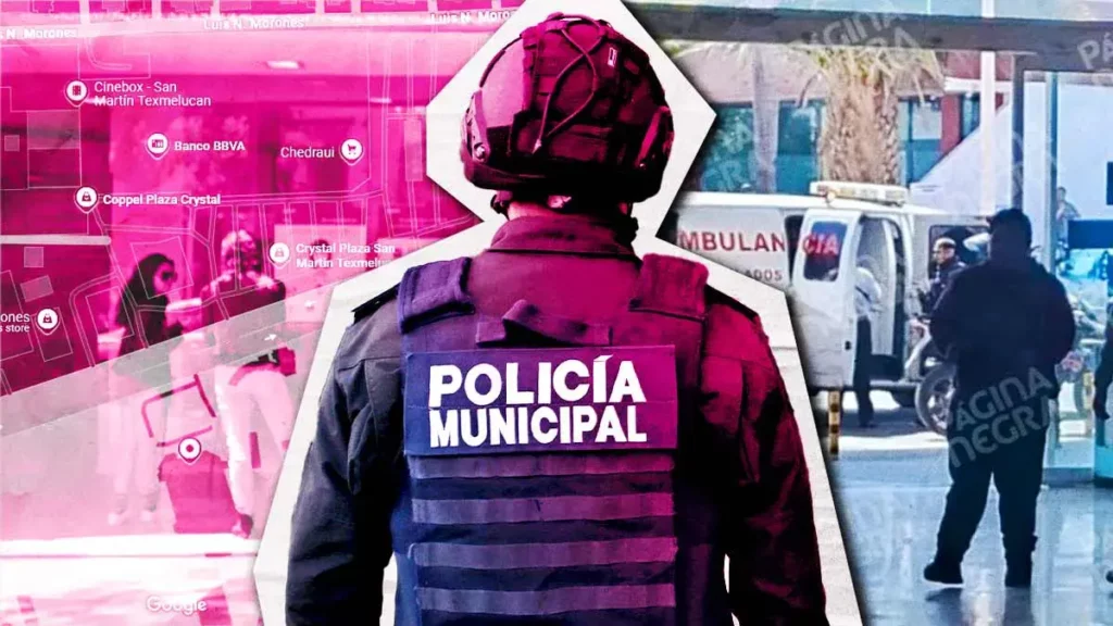 Roban a cuentahabientes dentro de BBVA en Texmelucan; guardia de seguridad resultó herido de bala