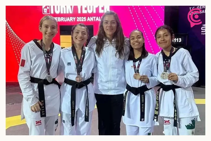 Para taekwondoínes poblanas, obtienen las medallas de oro y plata del Abierto de Turquía 2025 
