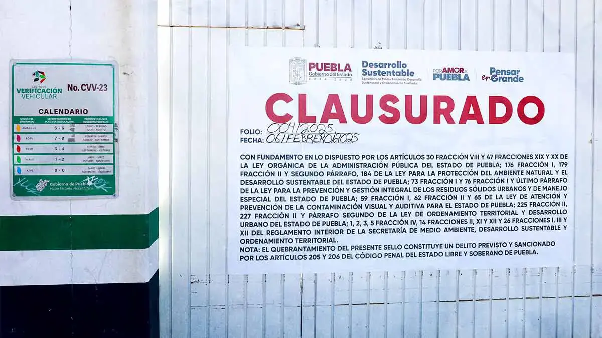 Medio Ambiente clausuró tres verificentros en Puebla por irregularidades