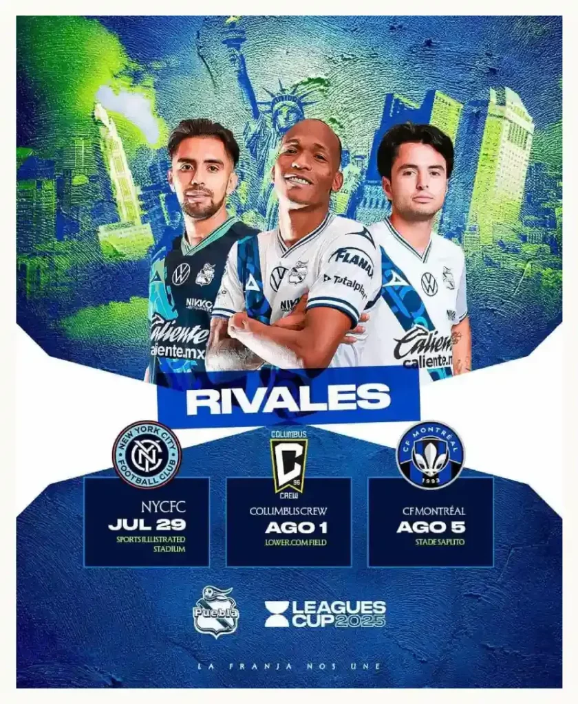 Club Puebla jugará contra equipos de la MLS en la Leagues CUP 2025 
