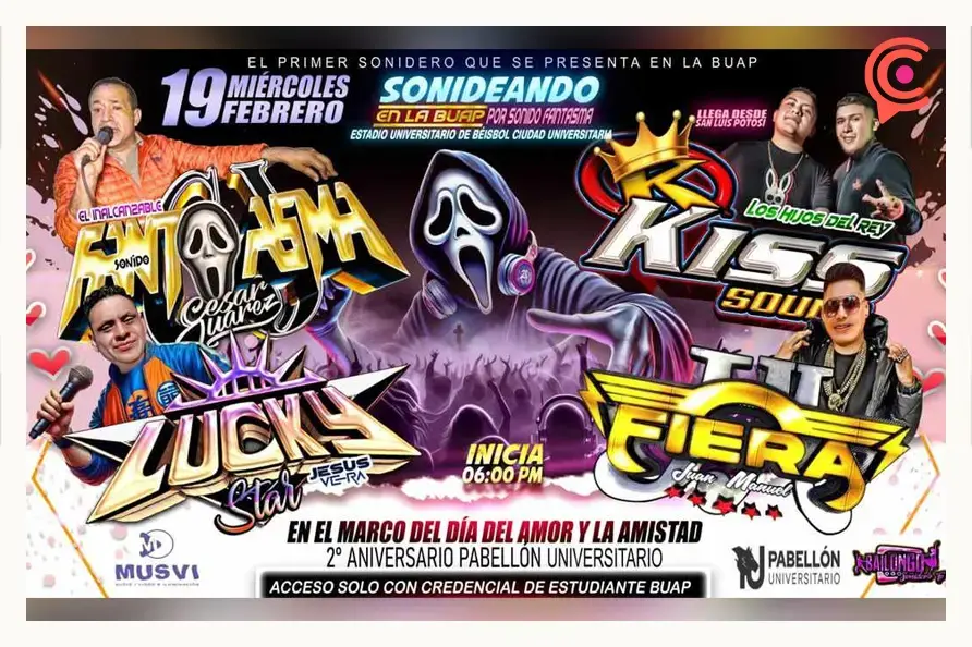 "Sonido Fantasma" dará baile sonidero gratis en la BUAP por Día del Amor y Amistad