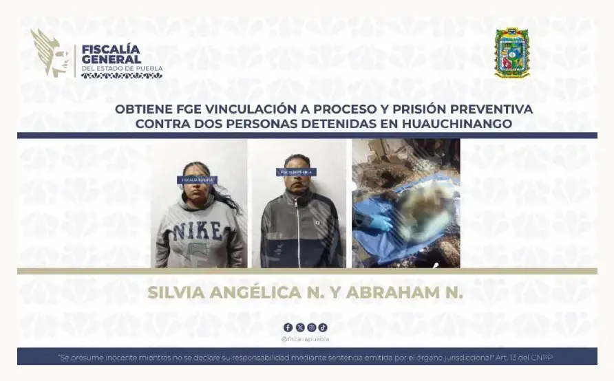 Mandan a prisión a padrastro y mamá de Lluvia Yareni, niña asesinada en Huauchinango