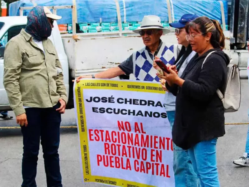 Por quinto día consecutivo, vecinos se manifiestan contra parquímetros en Puebla  
