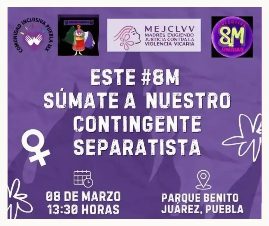 Marchas que habrá el 8M en Puebla este 2025; colectivos, horarios y trayectos