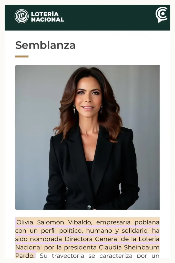 Olivia Salomón, nueva directora de la Lotería Nacional