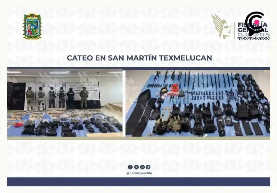 Autoridades aseguran arsenal en San Martín Texmelucan; no hay detenidos
