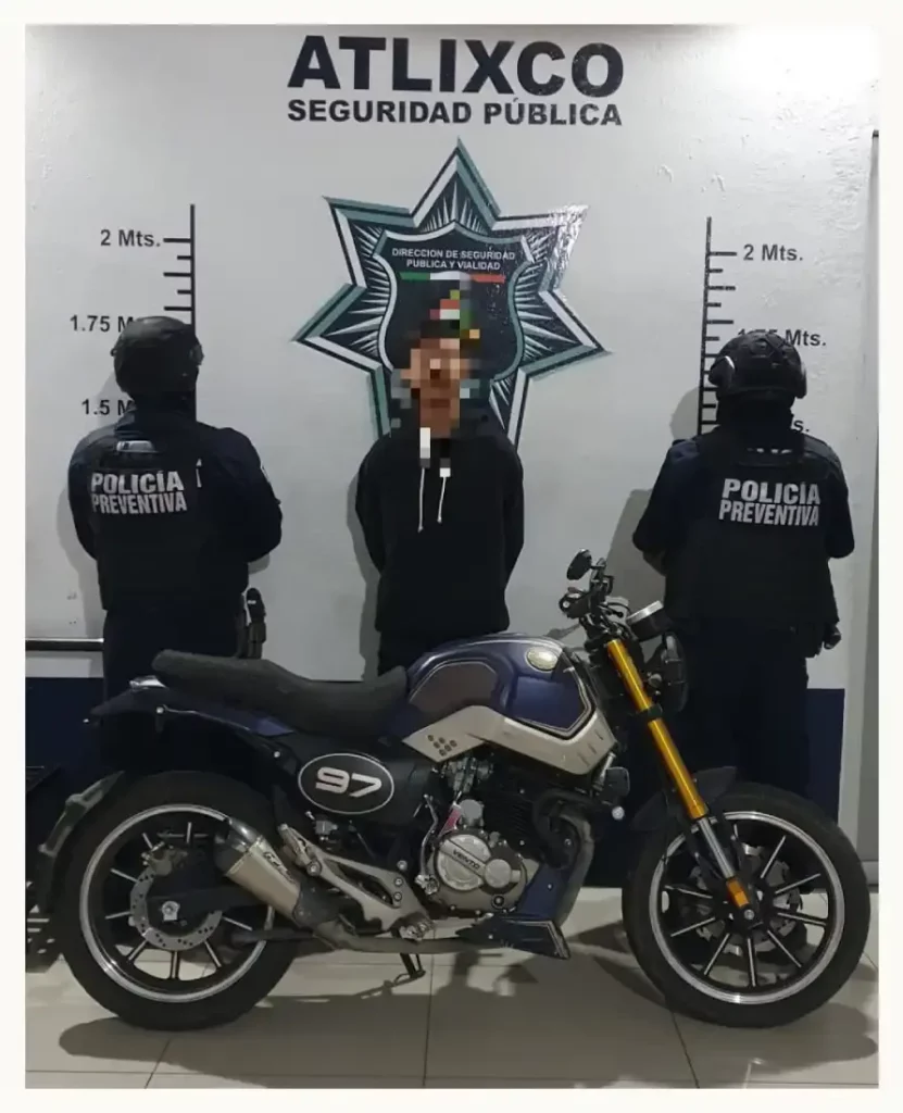 Con operativos de seguridad en Atlixco se logra la recuperación de motos robadas y detención de sospechosos
