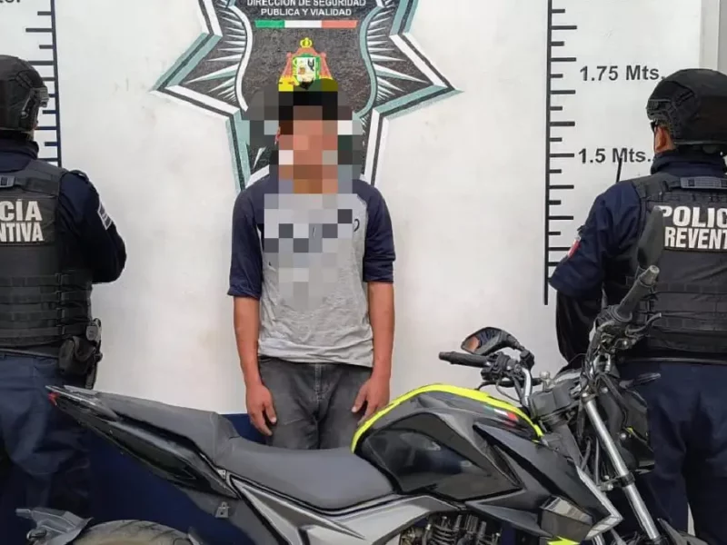 En Atlixco, seguridad ciudadana recupera motos robadas y detiene a sospechoso