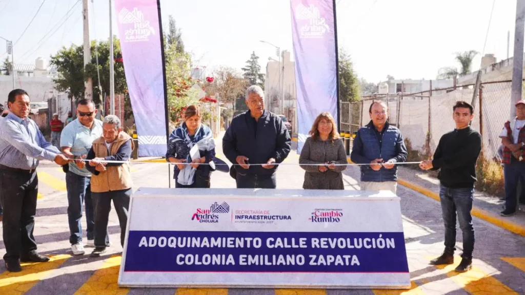 San Andrés Cholula avanza con la rehabilitación de la calle Revolución