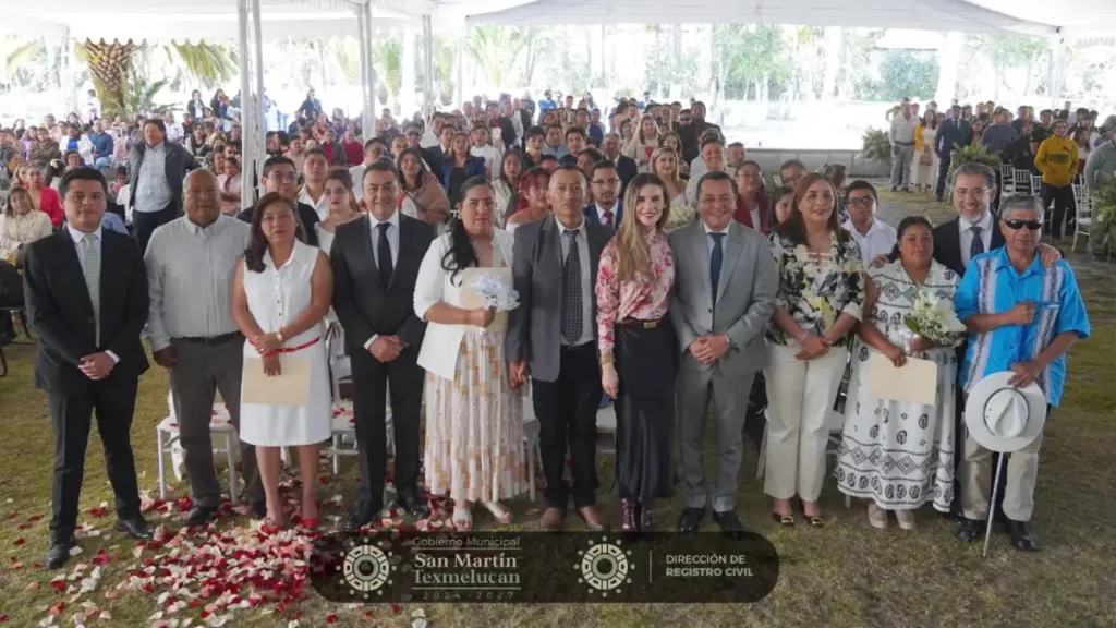 Se llevan a cabo 100 matrimonios comunitarios en la hacienda San Cristóbal Polaxtla en San Martín Texmelucan
