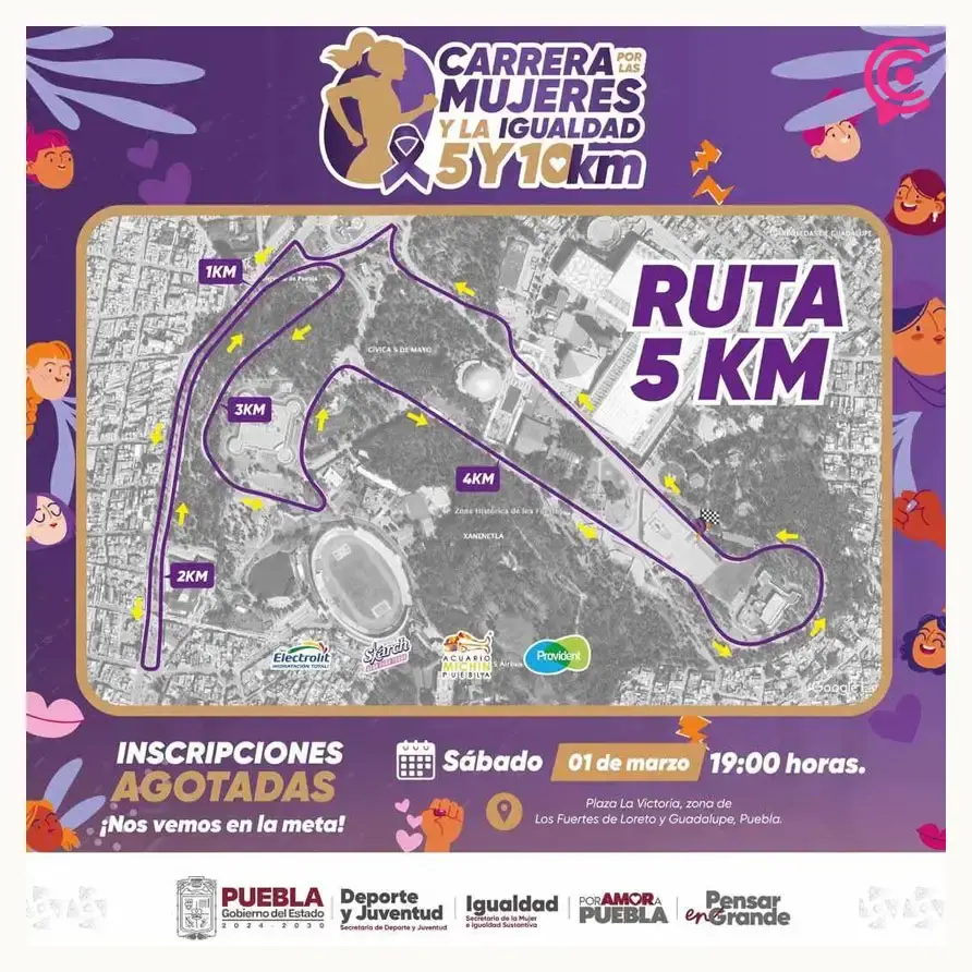Rutas de la Carrera por las Mujeres y la Igualdad; participarán tres mil corredoras