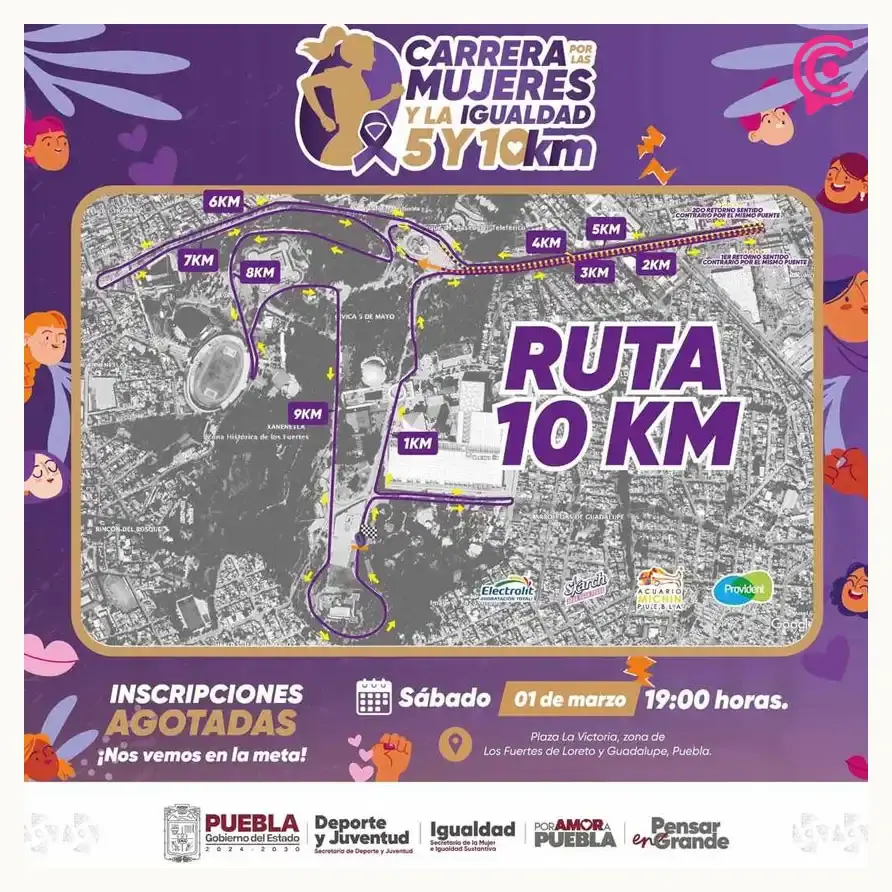 Rutas de la Carrera por las Mujeres y la Igualdad; participarán tres mil corredoras