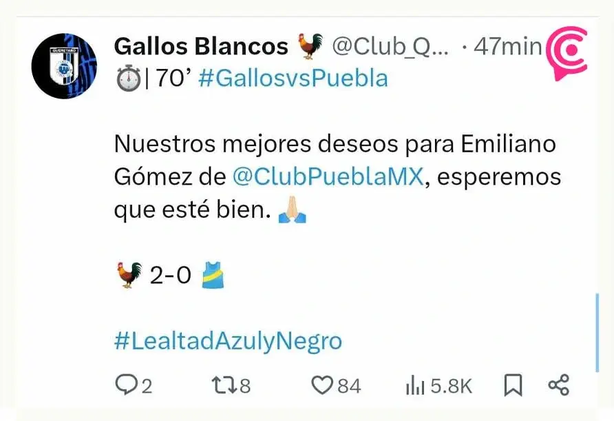 Emiliano Gómez sufre convulsión en el juego Club Puebla vs Querétaro del Clausura 2025