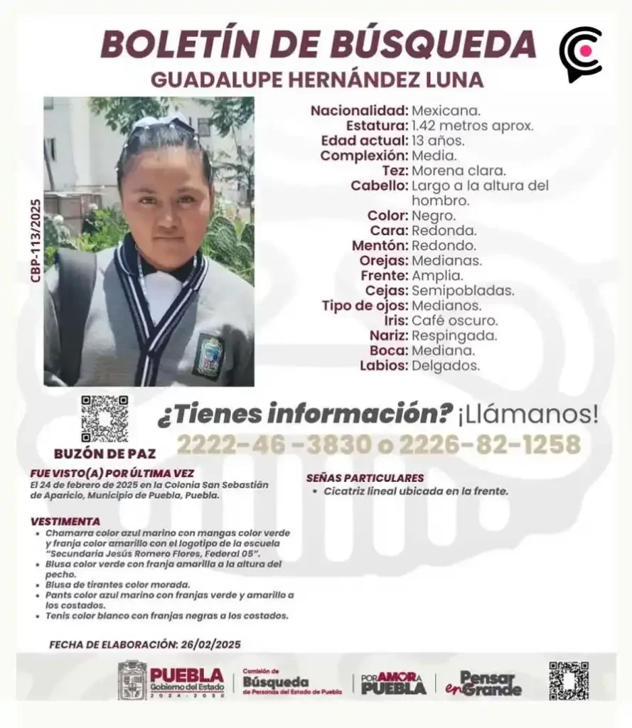 Localizan a Guadalupe H. en el centro de Puebla; su familia bloqueó bulevar San Felipe 
