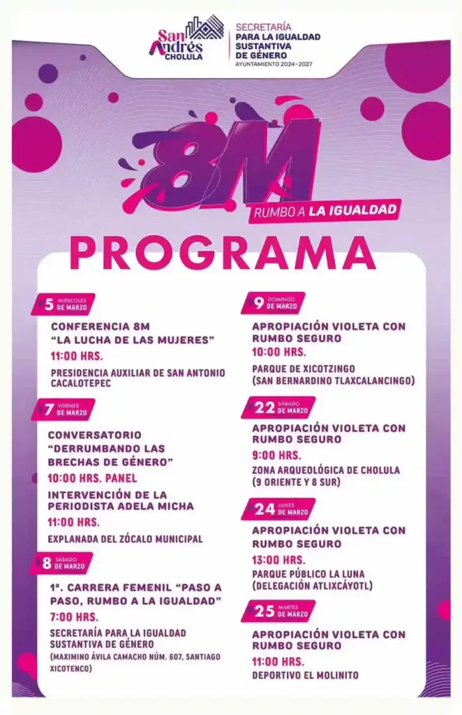 Participa en las actividades del mes de la Mujer en San Andrés Cholula