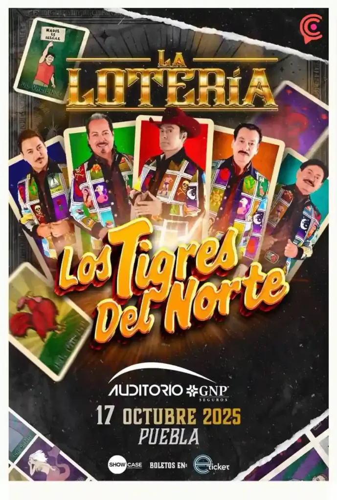 Concierto Los Tigres del Norte llegan a Puebla con su gira “La Lotería 2025”