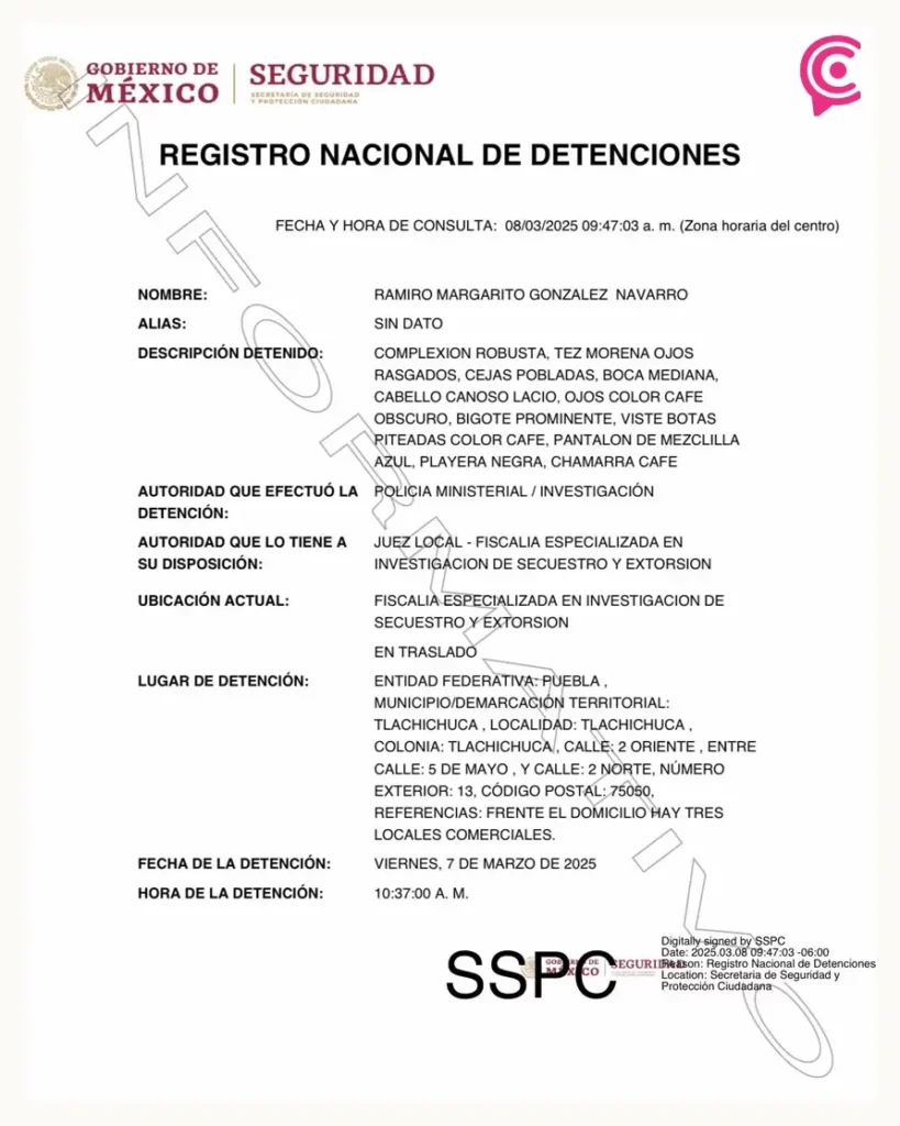 Gobierno de México confirma la detención de integrantes de la familia González Vieyra en Puebla