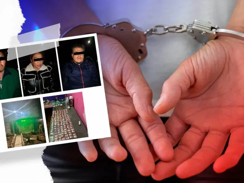 Detienen a tres personas con más de 200 envoltorios de droga durante cateo en Tlahuapan