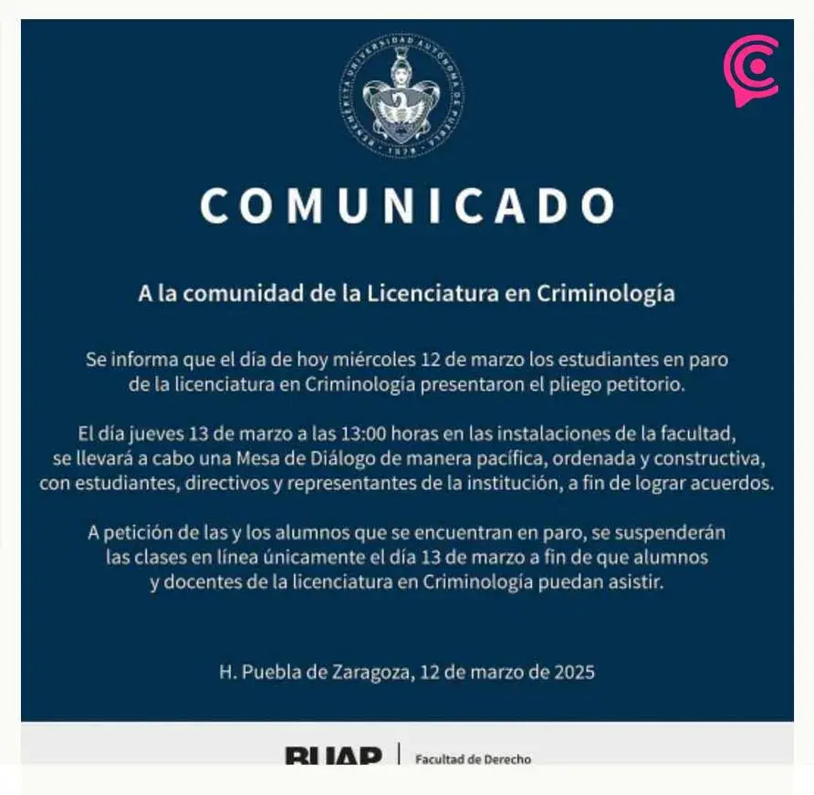 Facultad de Administración de la BUAP levanta paro en Ciudad Universitaria