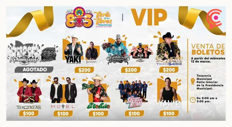 Cartelera de la Feria de las Flores Huauchinango 2025