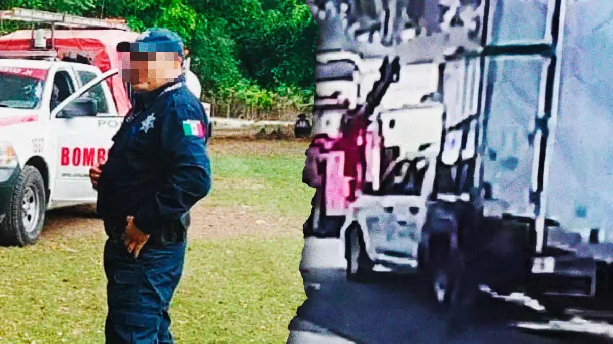 Graban a policías de Puebla presuntamente participando en robo de carga