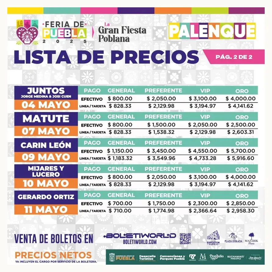 Inicia venta de boletos del Palenque de Feria de Puebla 2025; estos son los precios