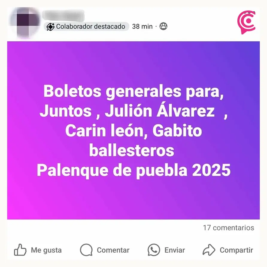 Por Facebook, revendedores ofrecen boletos para el Palenque de la Feria de Puebla 2025