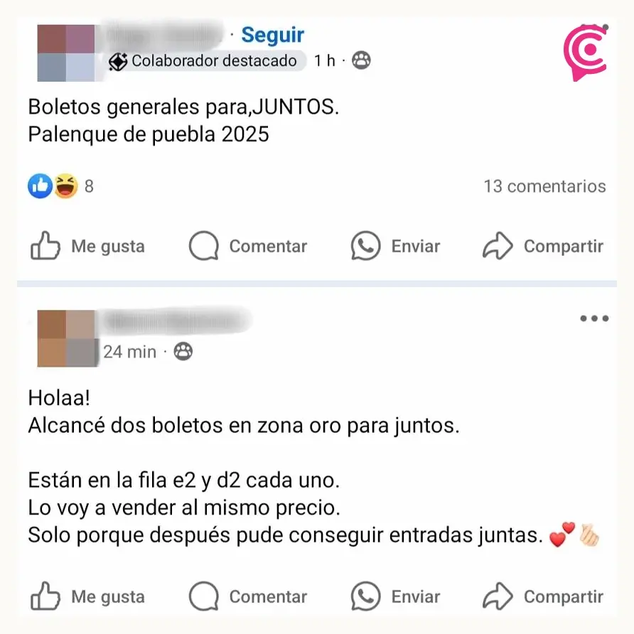 Por Facebook, revendedores ofrecen boletos para el Palenque de la Feria de Puebla 2025