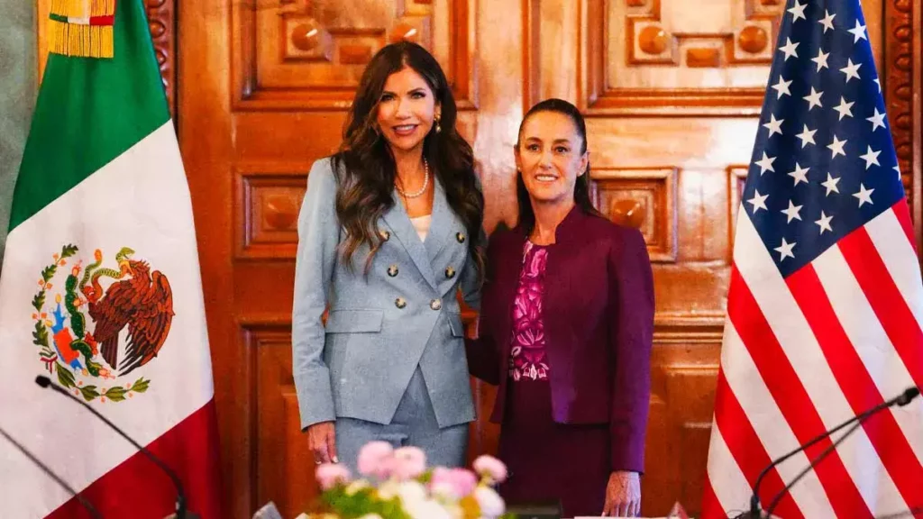Claudia Sheinbaum se reúne con la Secretaria de Seguridad de EEUU, Kristi Noem; participa Sergio Salomón Céspedes  