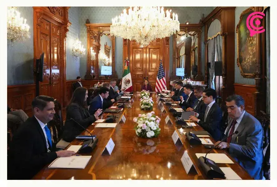 Claudia Sheinbaum se reúne con la Secretaria de Seguridad de EEUU, Kristi Noem; participa Sergio Salomón Céspedes