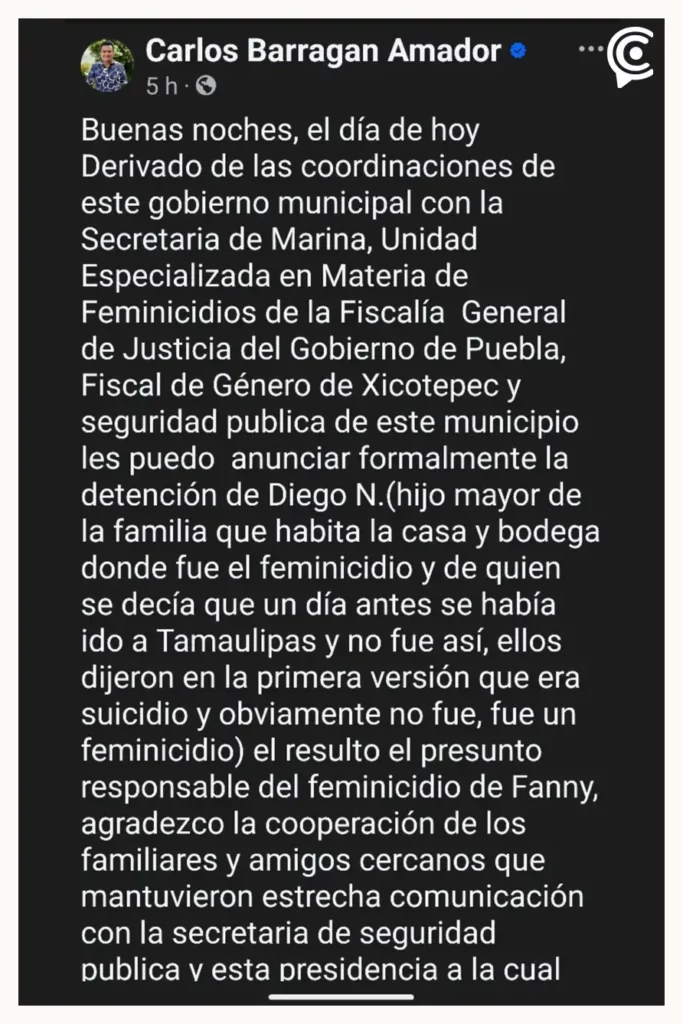 Detienen al presunto feminicida de Estefanía Rodríguez en Xicotepec, Puebla;