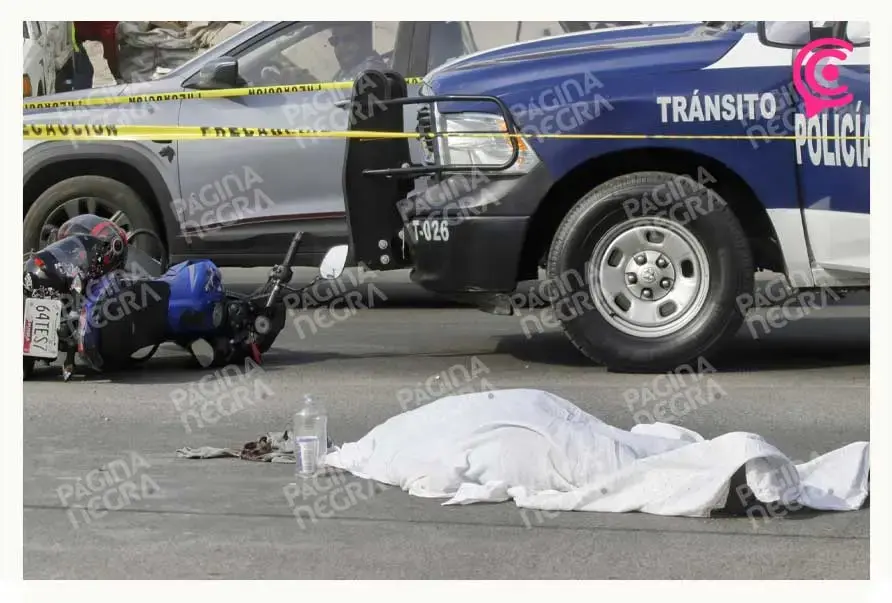 Mujer murió tras derrape de moto en San Pedro Cholula, Puebla; su esposo conducía