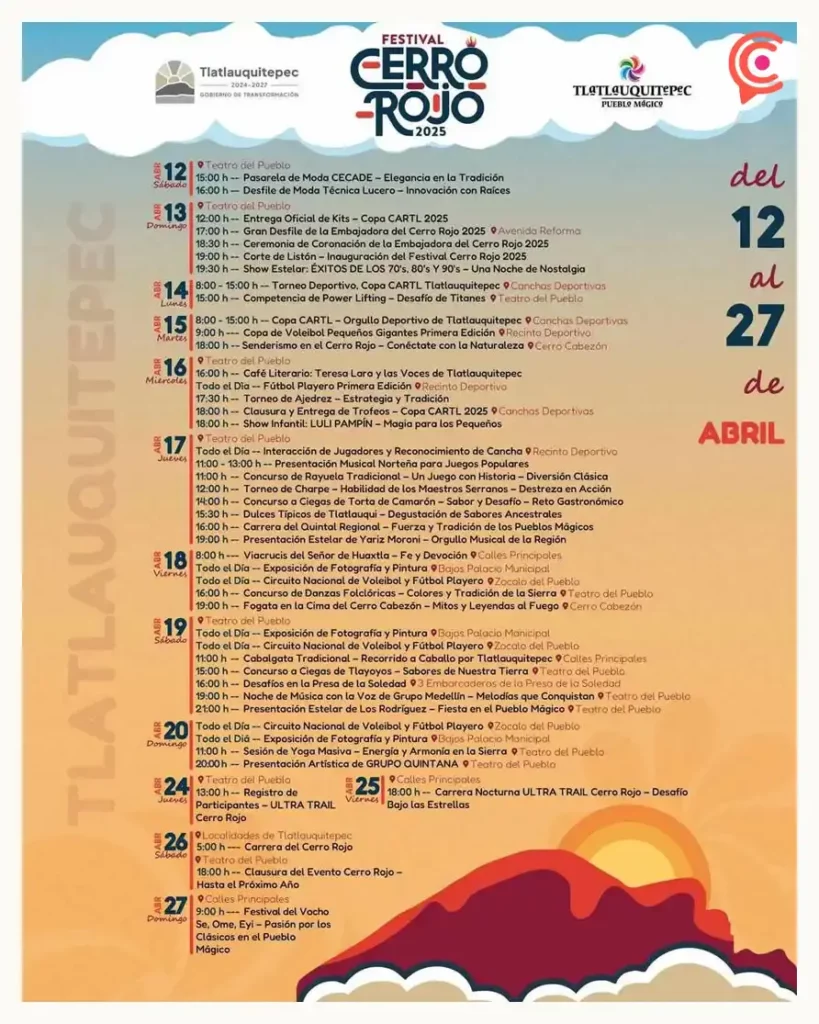 Disfruta las tradiciones de Tlatlauquitepec en el Festival del Cerro Rojo 2025