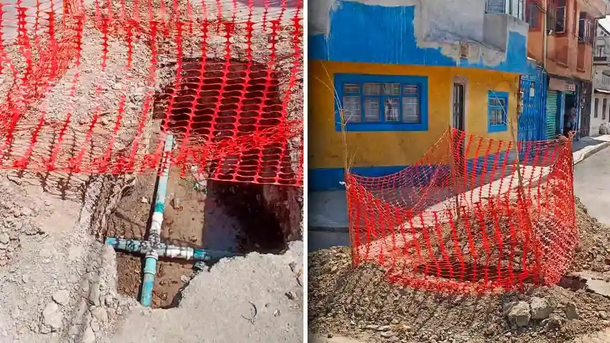 Acusan de negligencia a Agua de Puebla; utiliza palmeras y carrizos para señalización de obras