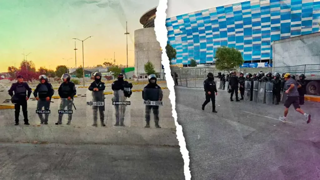 Para evitar cobros de la UPVA 28 de Octubre, Policía Estatal resguarda el Estadio Cuauhtémoc