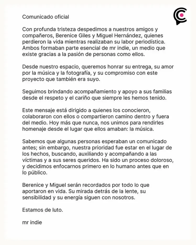 Confirman que dos fotógrafos murieron tras accidente en el Festival Axe Ceremonia