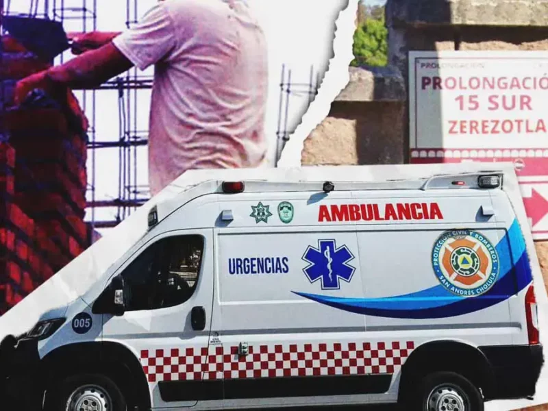 Albañil murió tras caer de siete metros de altura en San Pedro Cholula, Puebla 