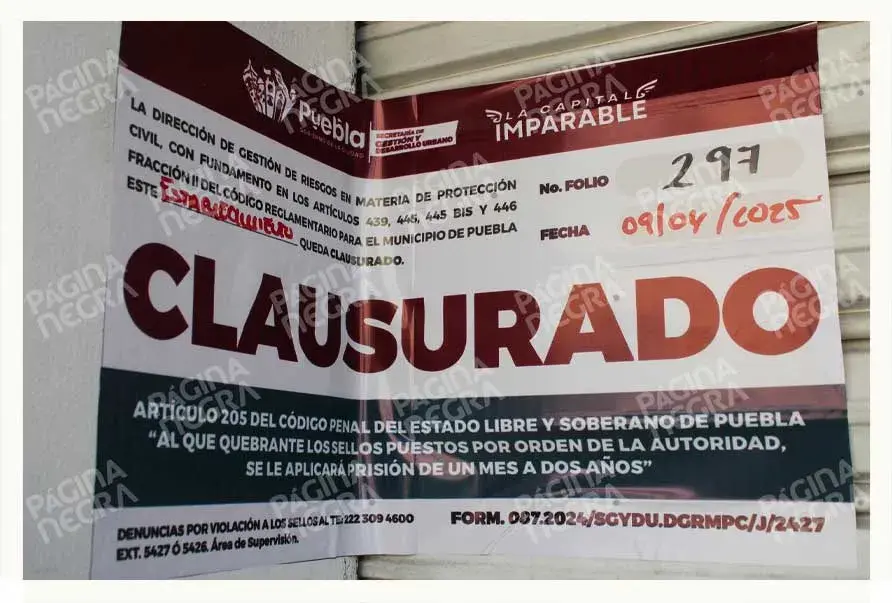 Ayuntamiento de Puebla clausura más negocios irregulares en el Centro Histórico