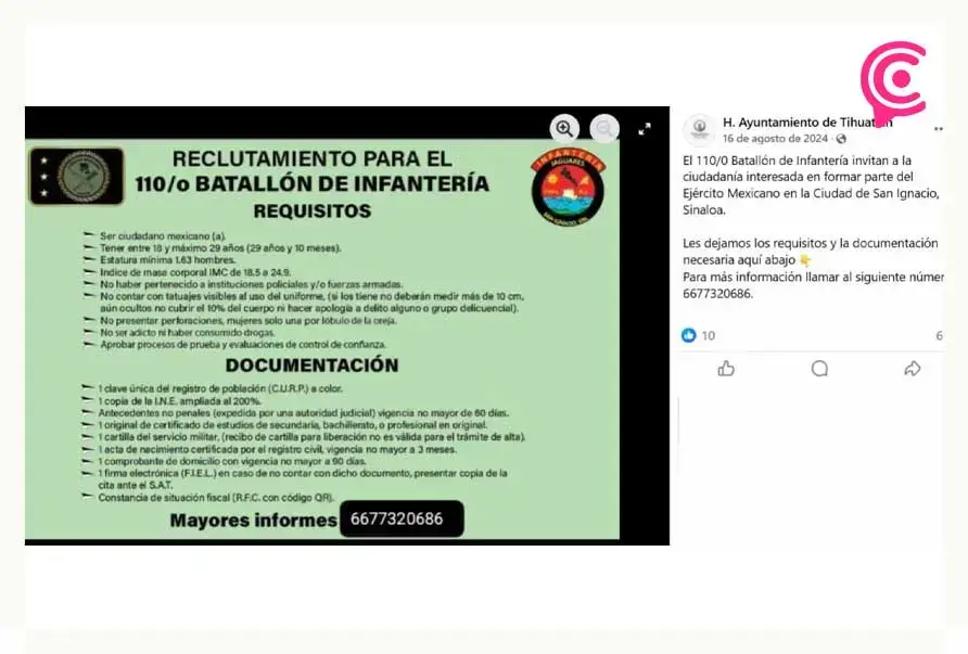 Presuntos reclutadores del Ejército Mexicano buscan en Puebla y Tlaxcala personal de Infantería para Mazatlán