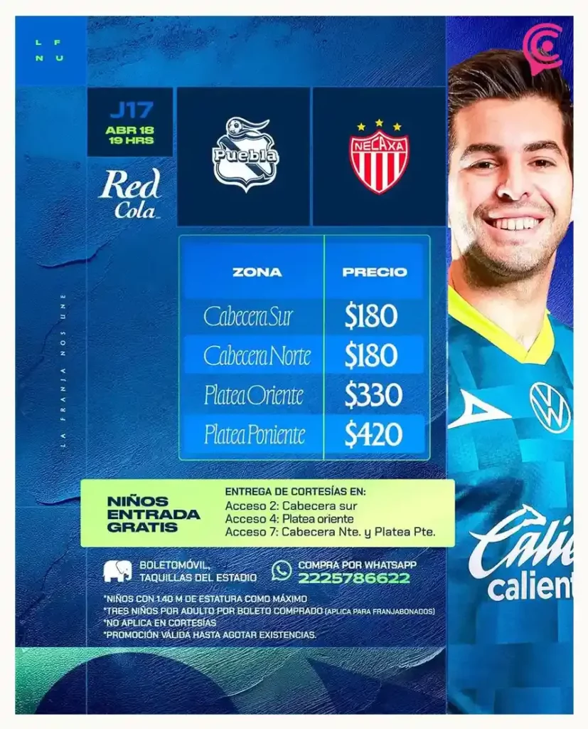 Inicia venta de boletos para el partido Club Puebla contra Necaxa del Clausura 2025