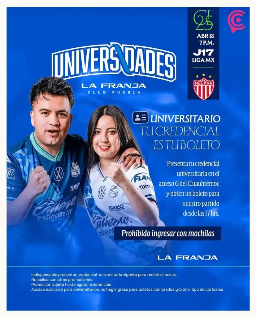 Inicia venta de boletos para el partido Club Puebla contra Necaxa del Clausura 2025