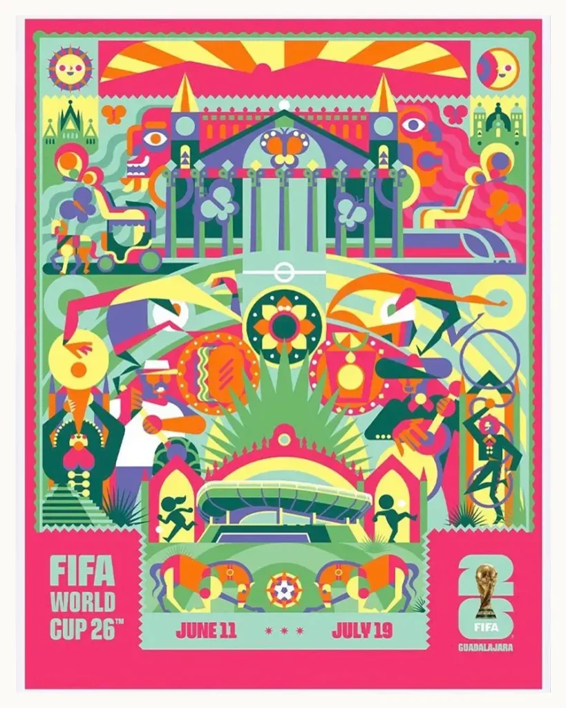 Presentan los posters del Mundial de 2026 de Monterrey, Guadalajara y Ciudad de México