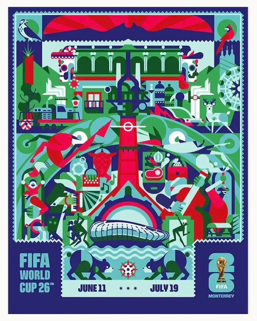 Presentan los posters del Mundial de 2026 de Monterrey, Guadalajara y Ciudad de México