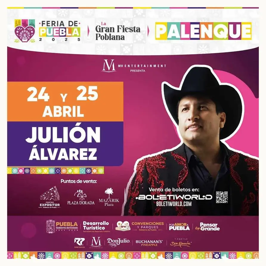 Maroon 5, Julión Álvarez y más conciertos en Puebla del 21 al 27 de abril 