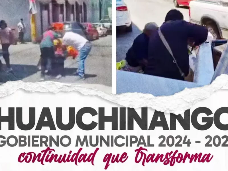 Personal del Ayuntamiento de Huauchinango amedrenta a comerciantes para decomisar mercancía